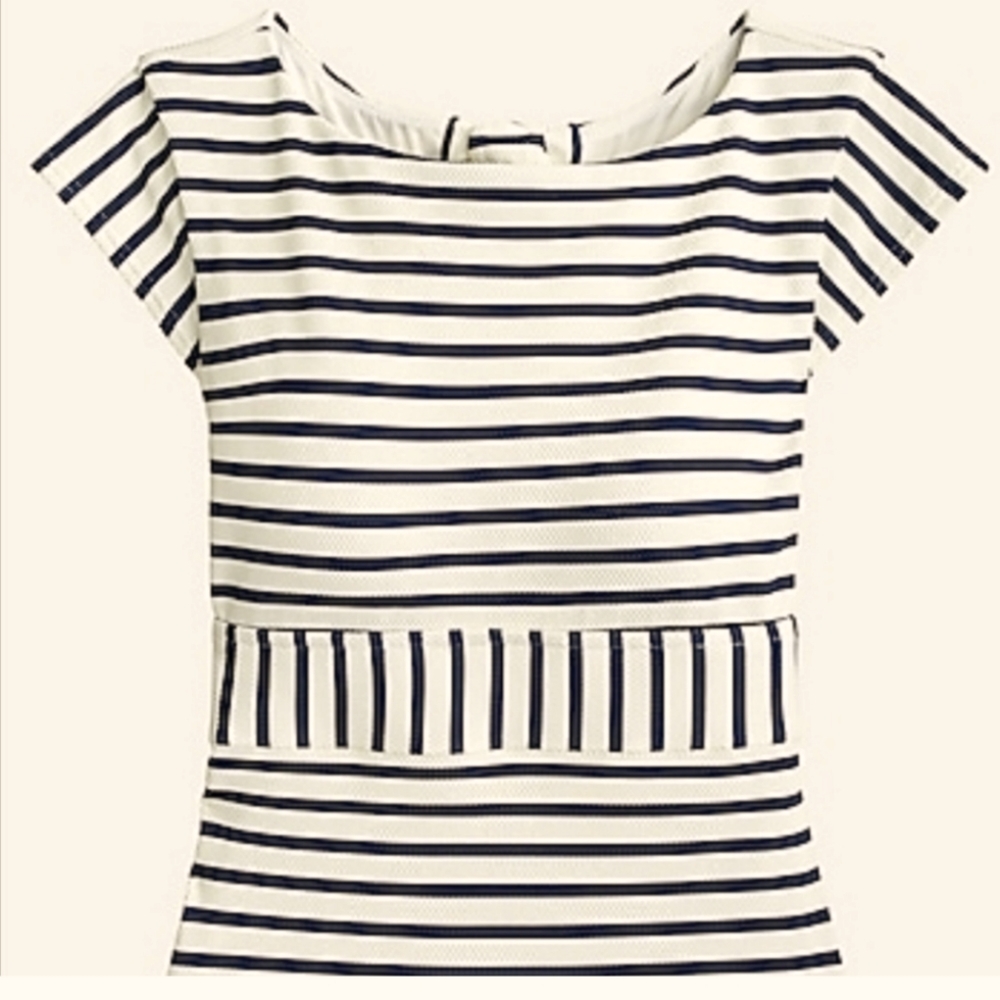 JCrew one piece bathing suit in navy stripe